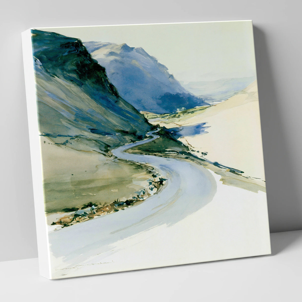 Winding Pass Below Blue Fells lake district valley canvas wall art