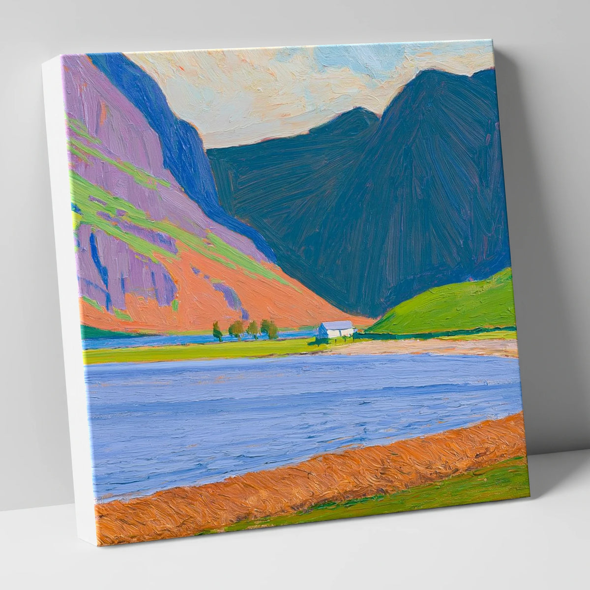 Vibrant Fells at Buttermere lake district lake canvas wall art