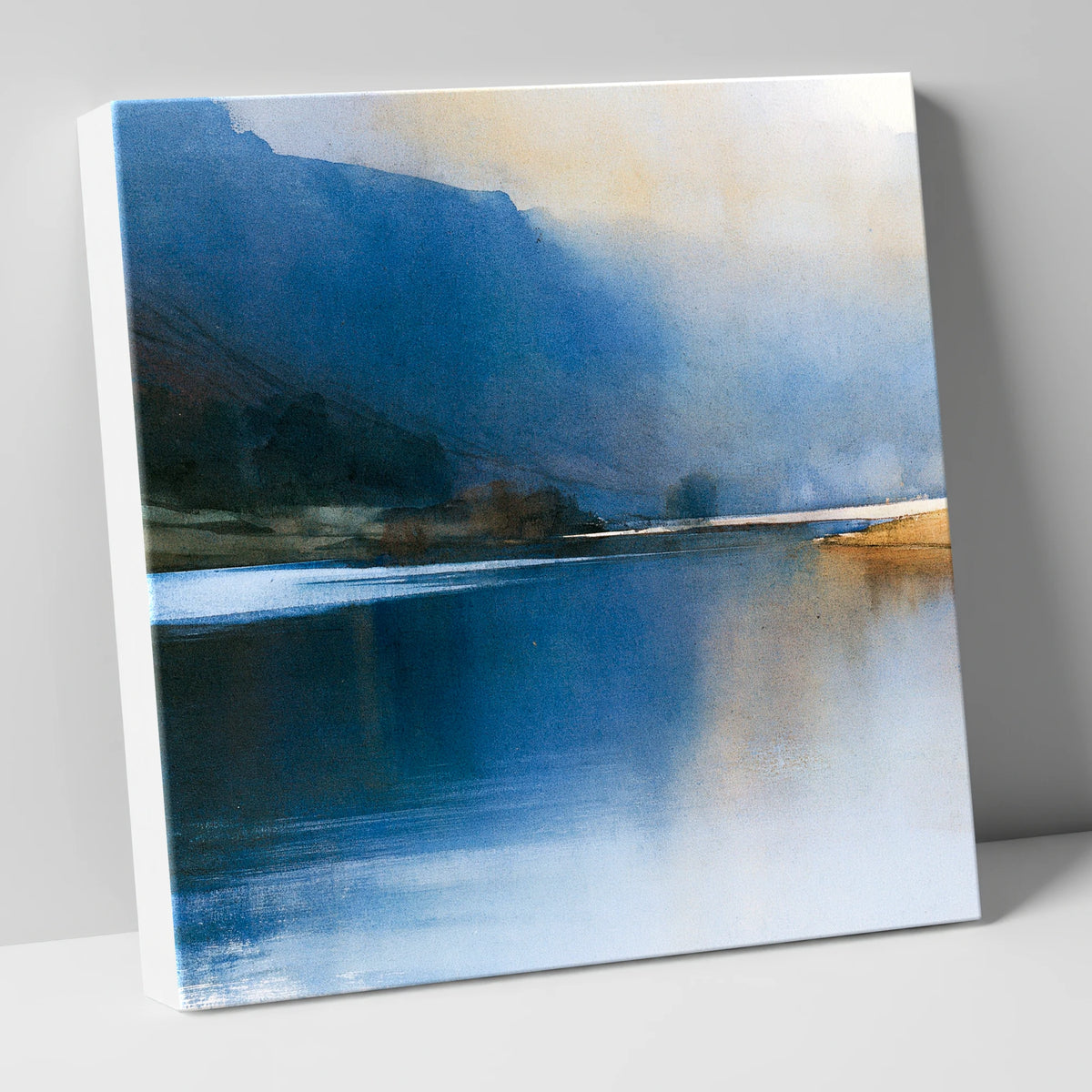 Indigo Fells and Lake Mist lake district lake canvas wall art