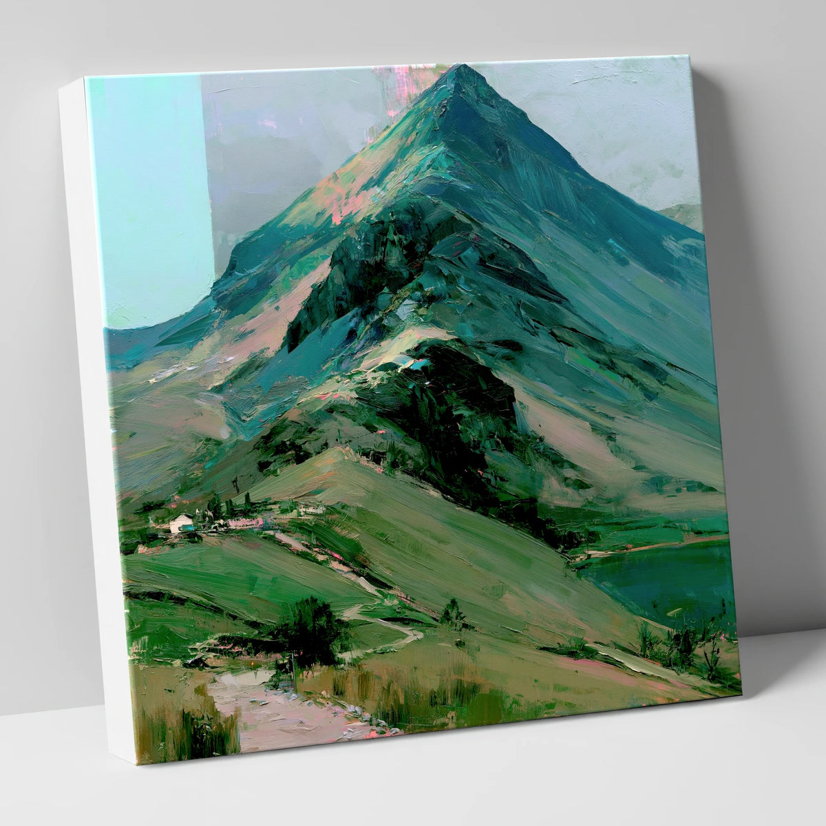 Bold Green Lake District Mountain lake district fell canvas wall art