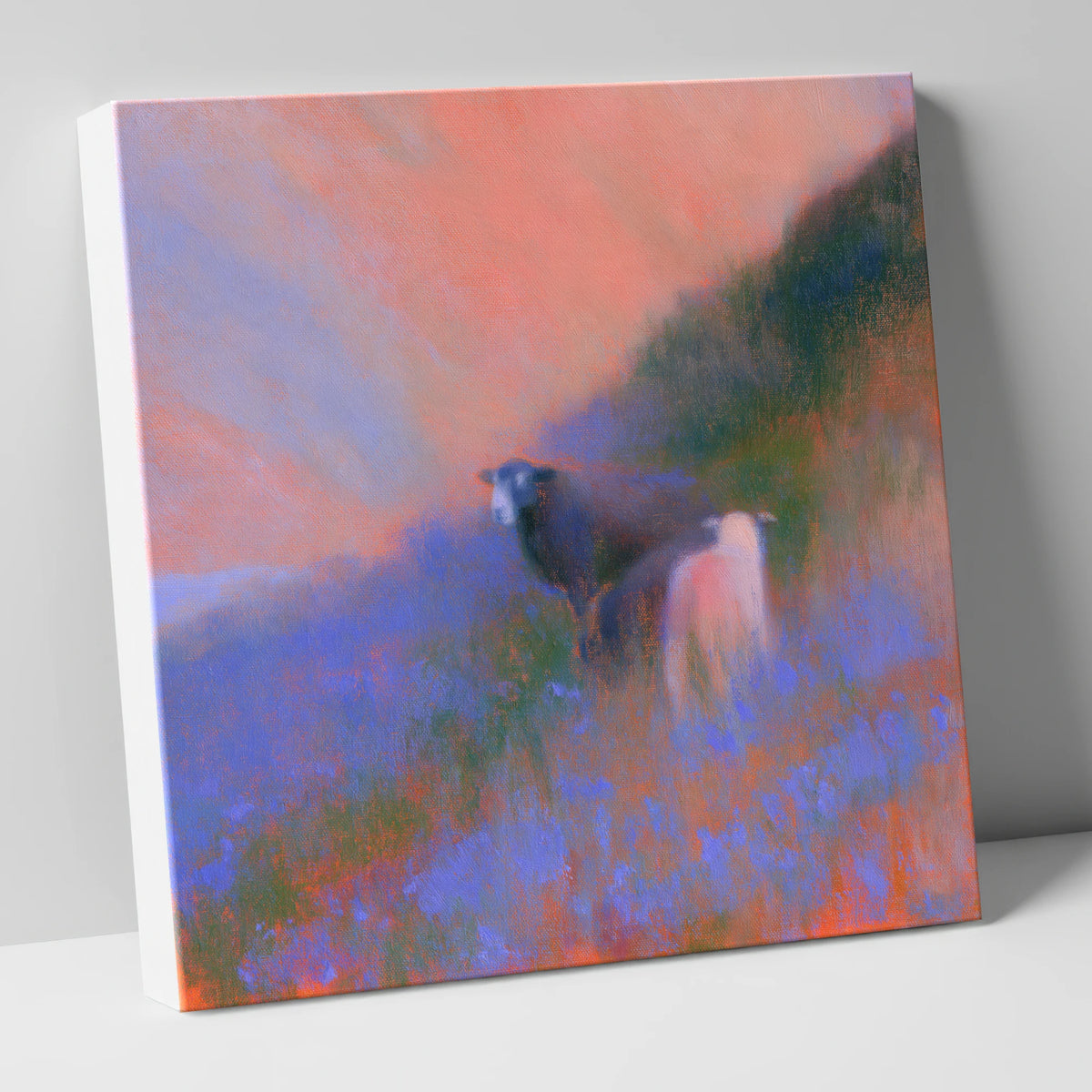 Twilight Herdwicks on the Fell lake district wildlife canvas wall art