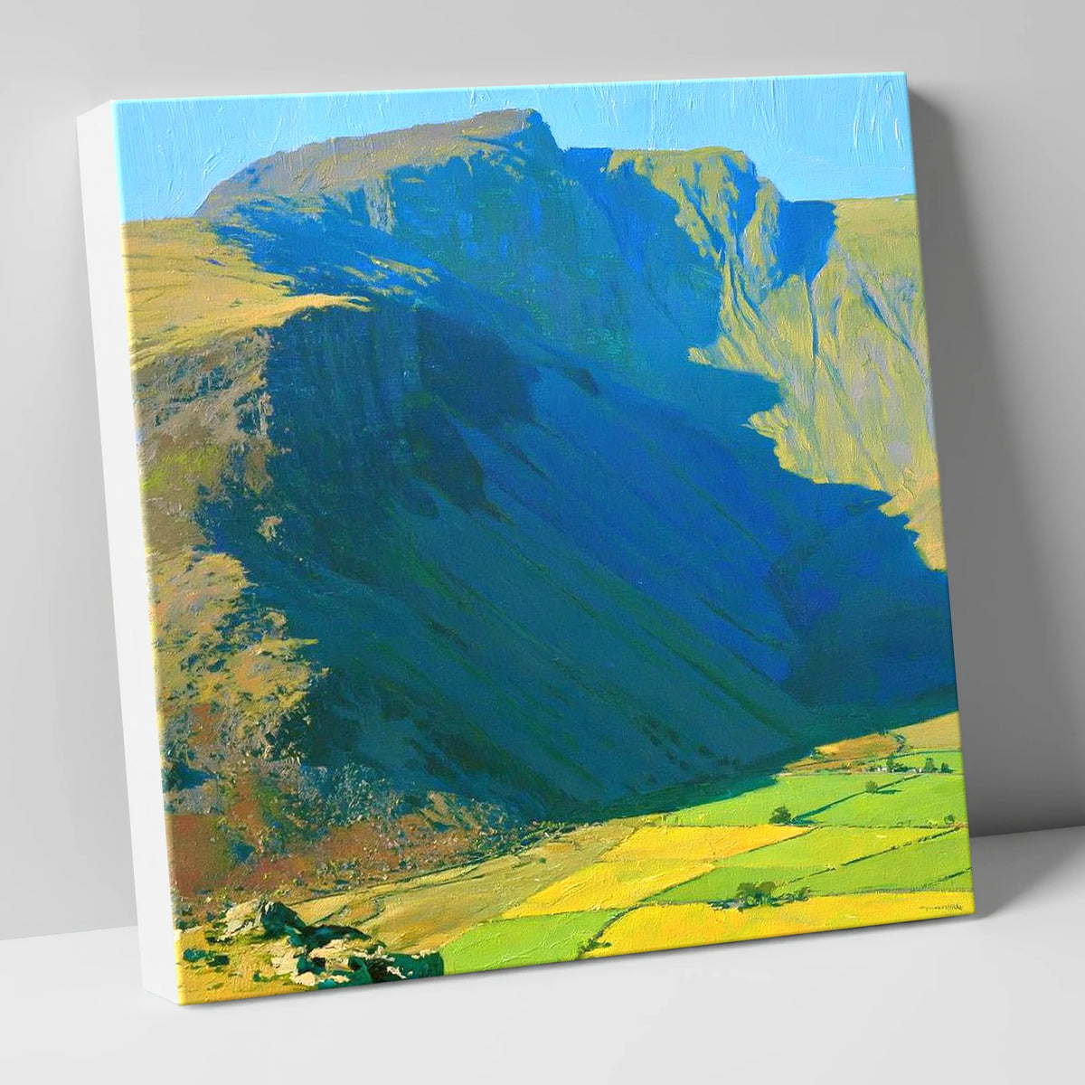 Scafell Pike Above Vibrant Fields lake district fell canvas wall art