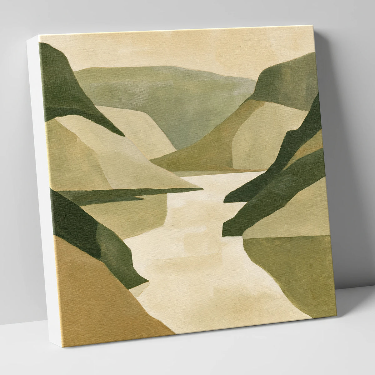 Geometric Fells and Pale Lake lake district lake canvas wall art