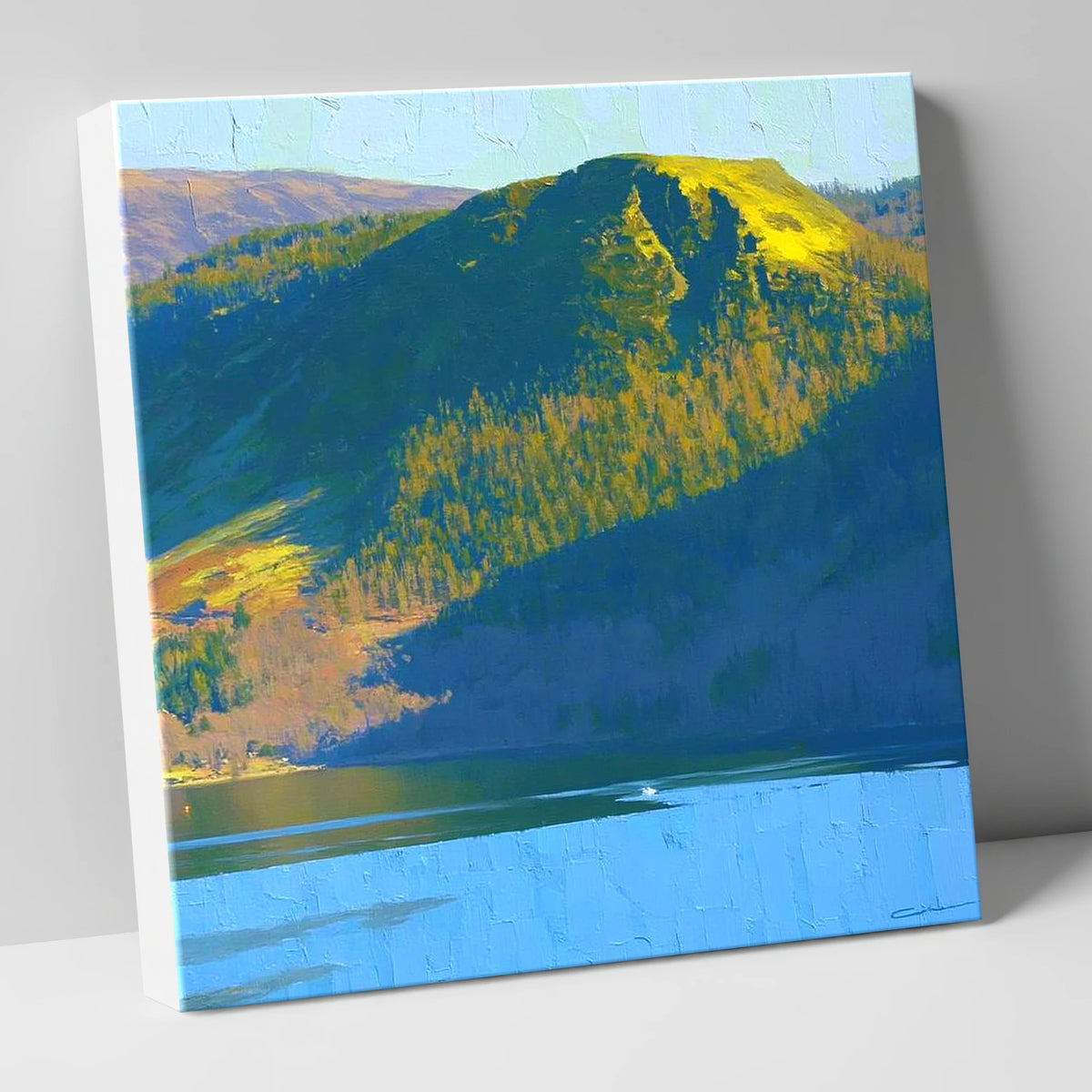 Vivid Sunlight on Walla Crag lake district fell canvas wall art