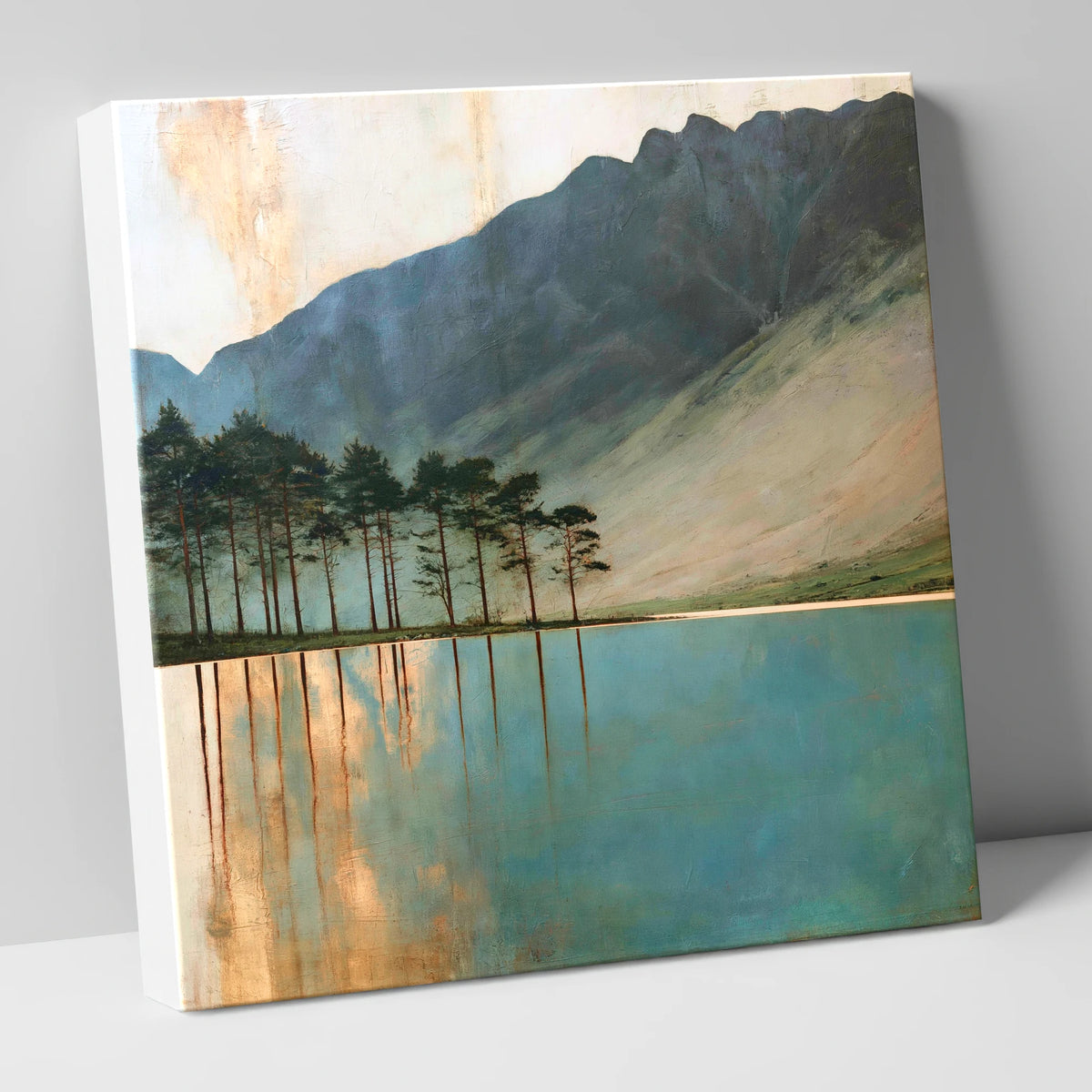 Buttermere Pines and Teal Waters lake district lake canvas wall art
