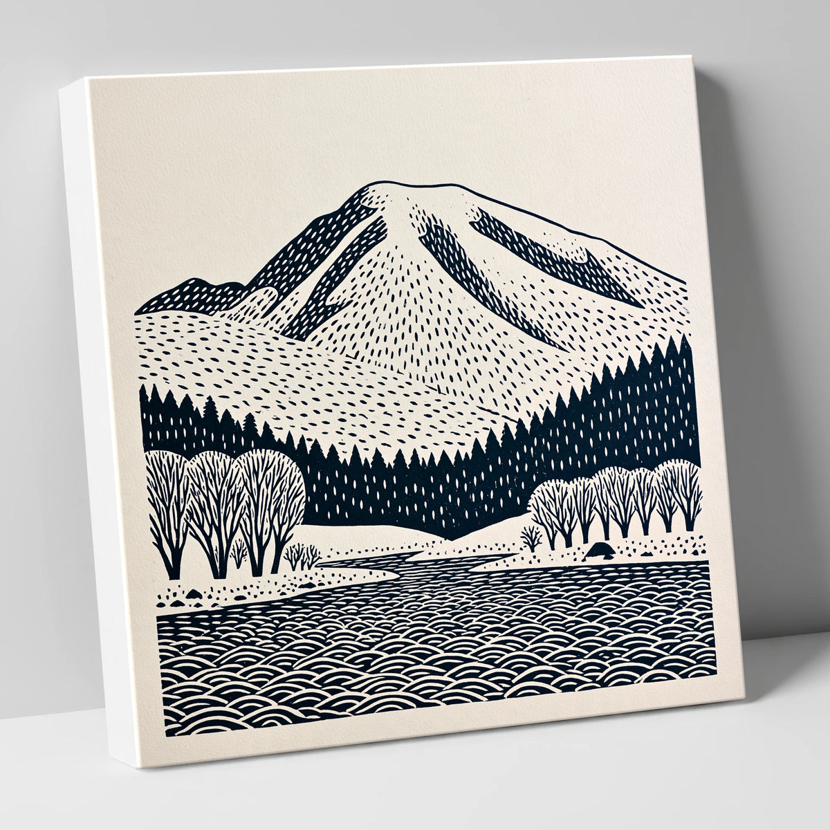 Graphic Skiddaw Mountain Scene lake district fell canvas wall art
