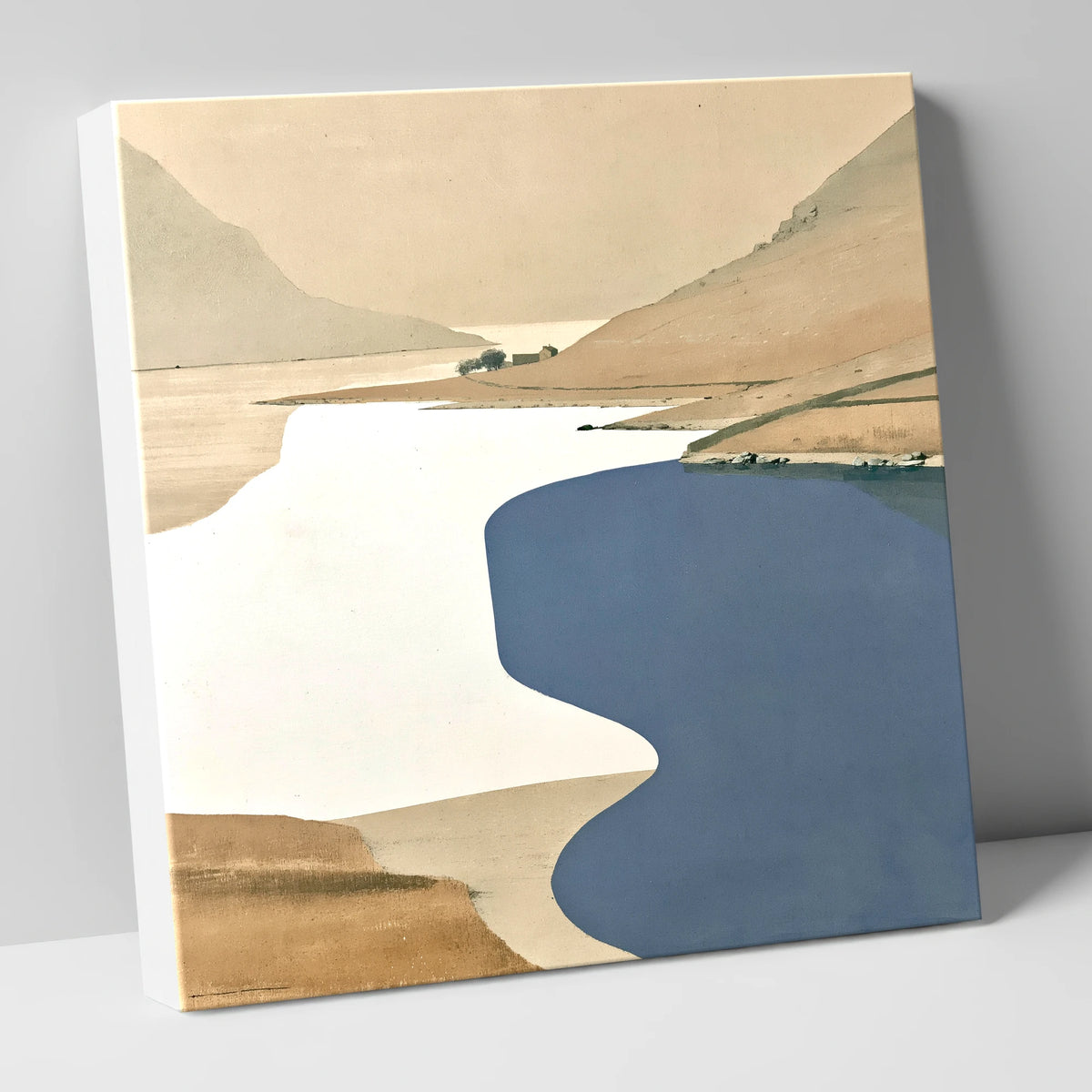 Slate Blue Water and Ochre Fells lake district lake canvas wall art