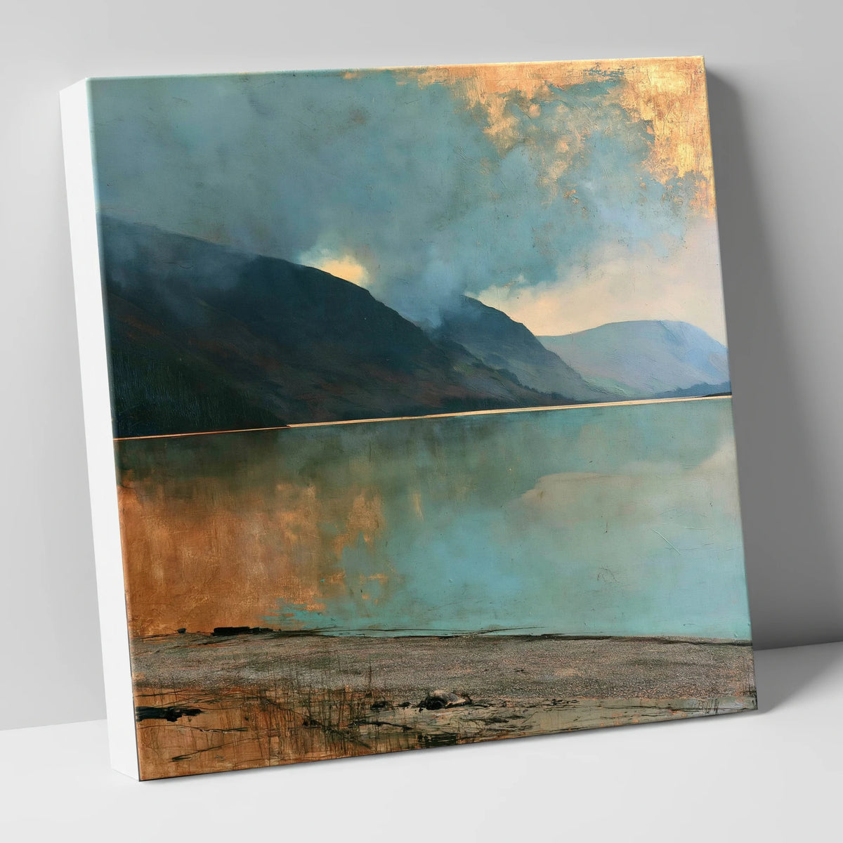 Golden Break Over Crummock Water lake district lake canvas wall art