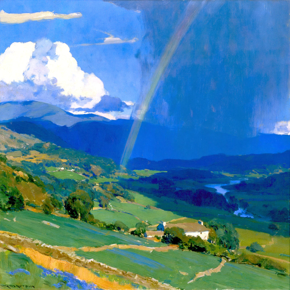 A rainbow after the rain in the Lake District