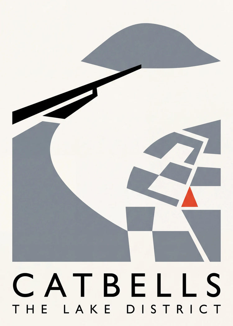 Catbells — Swiss Modernist Lake District travel poster