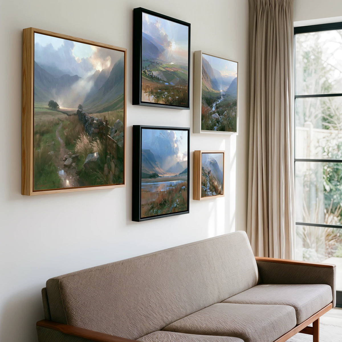 Gallery wall of art by Marcus Dalton