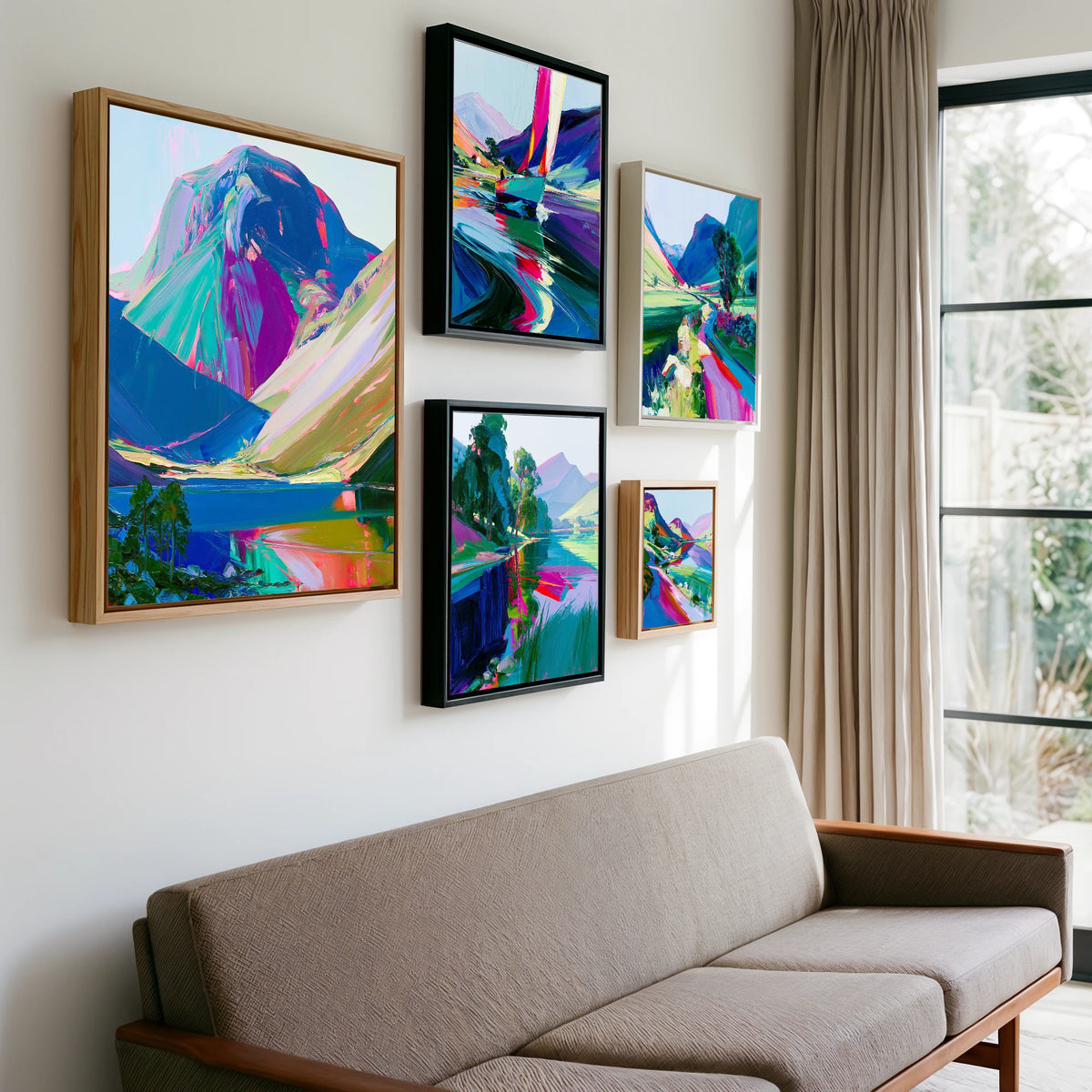 Gallery wall of art by Julian Mercer
