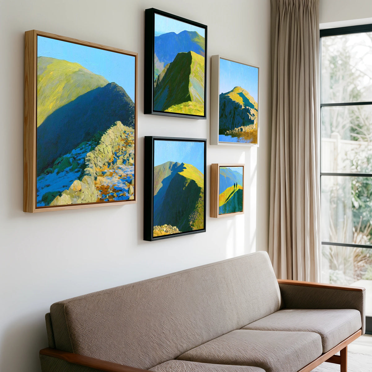 Gallery wall of art by Daphne Morley