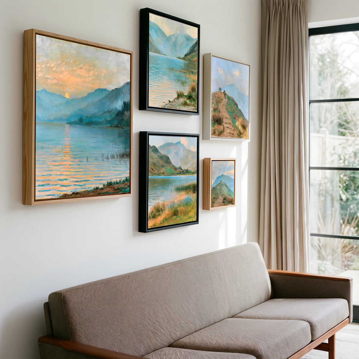 Gallery wall of art by Clement Hughes