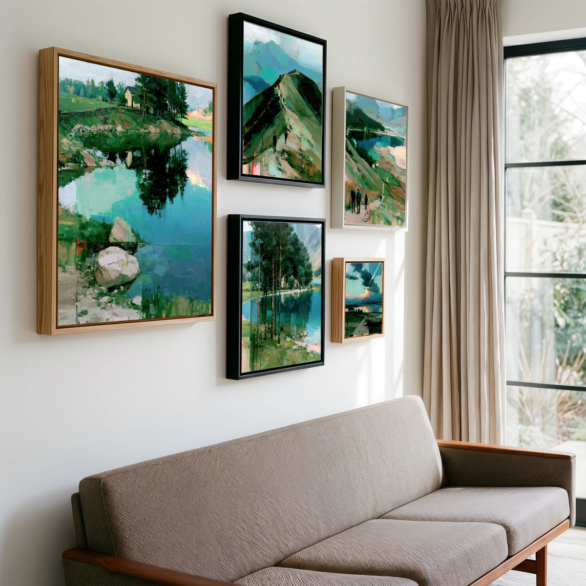 Gallery wall of art by Quentin Hart