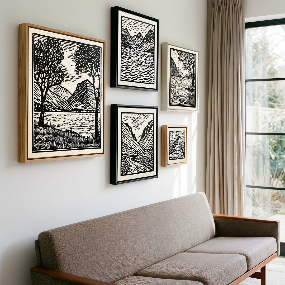 Gallery wall of art by Isaac Denton