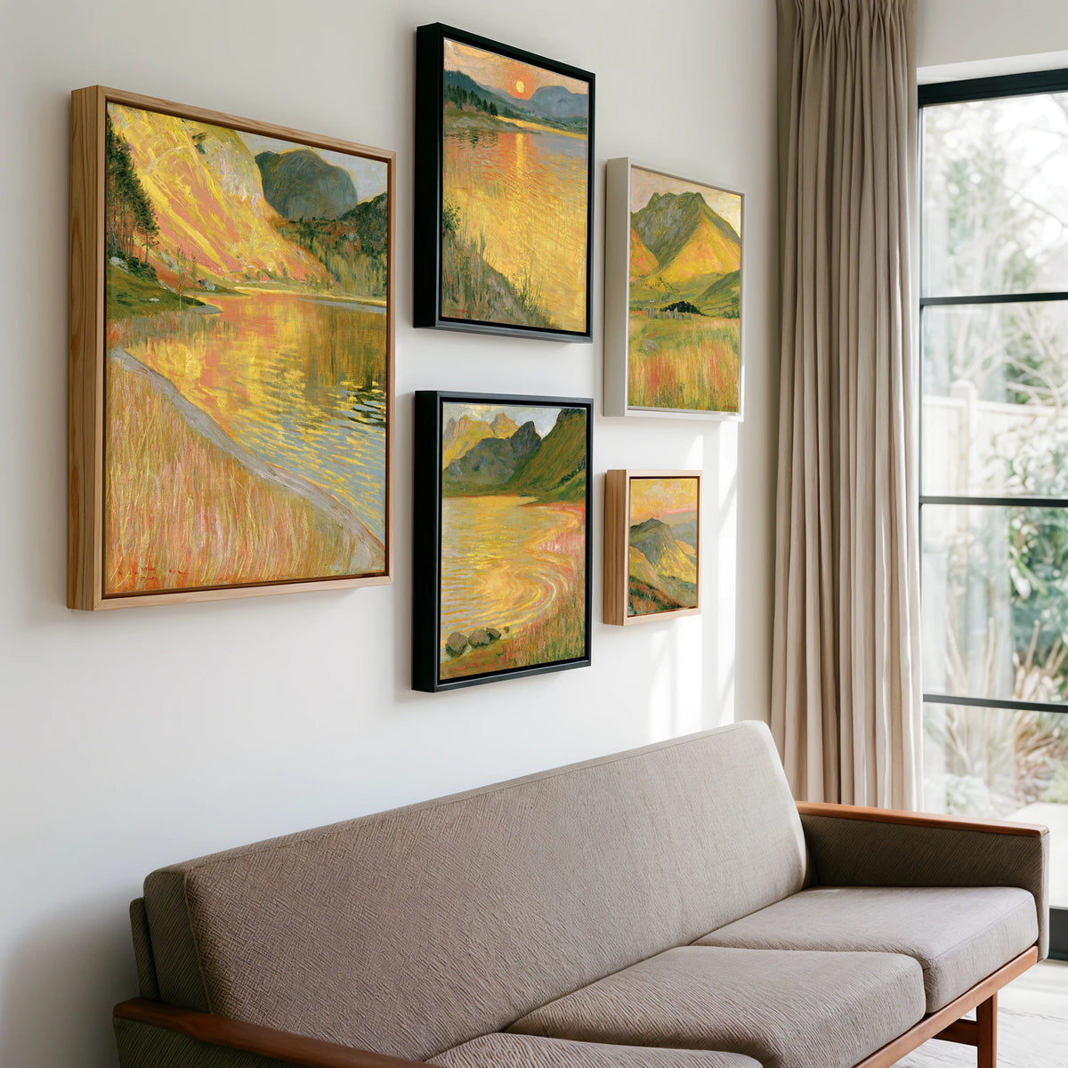 Gallery wall of art by Benedict Hale