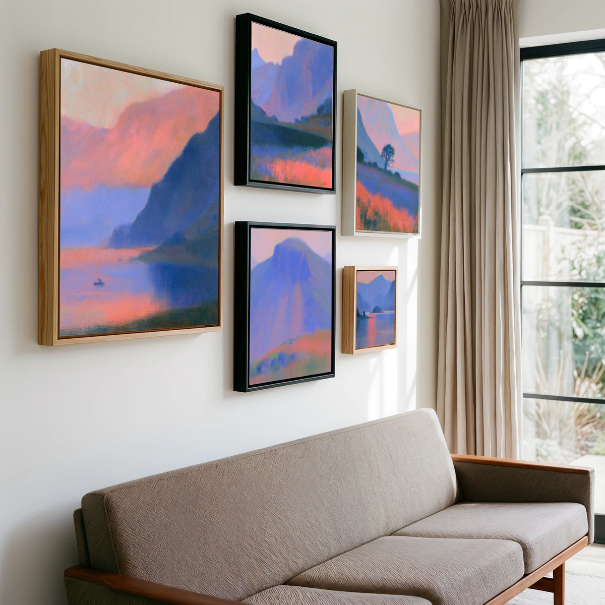 Gallery wall of art by Theodore Vance