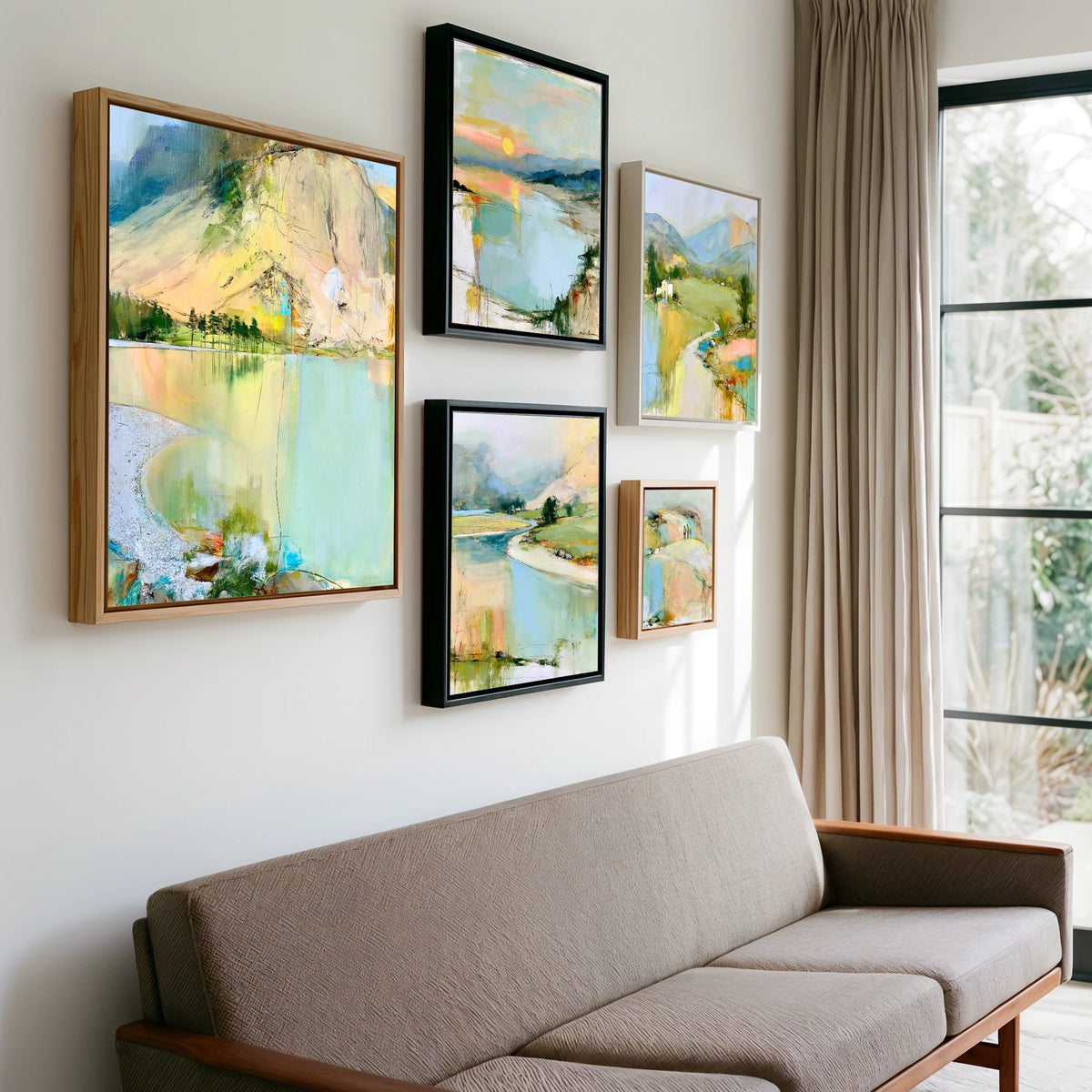 Gallery wall of art by Antonia Blythe