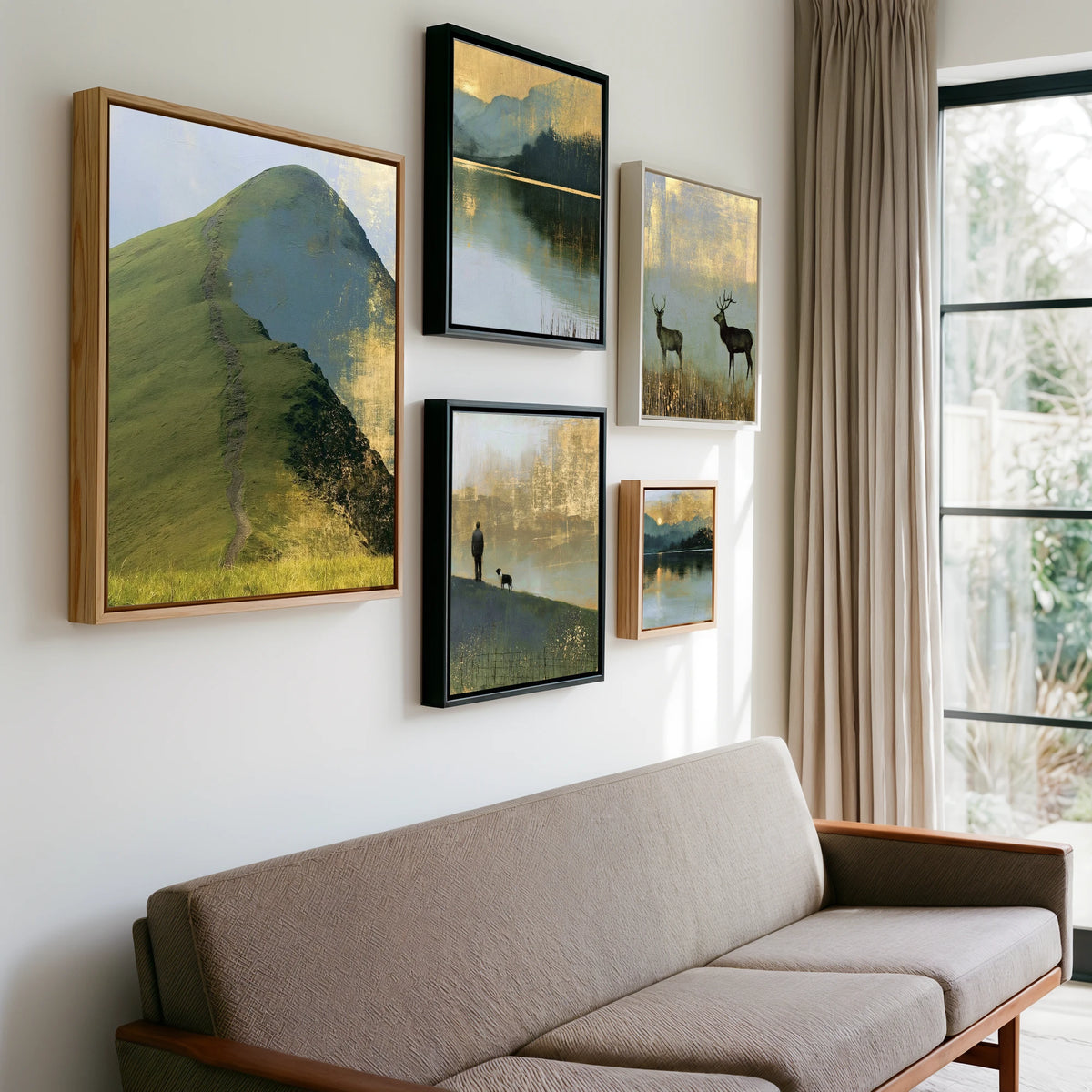 Gallery wall of art by Graham Whitaker