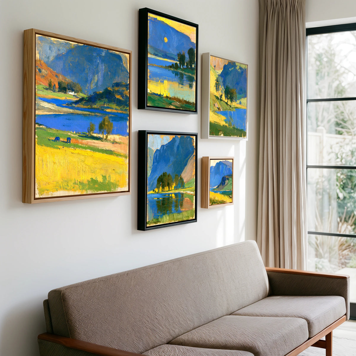 Gallery wall of art by Roland Ashbourne