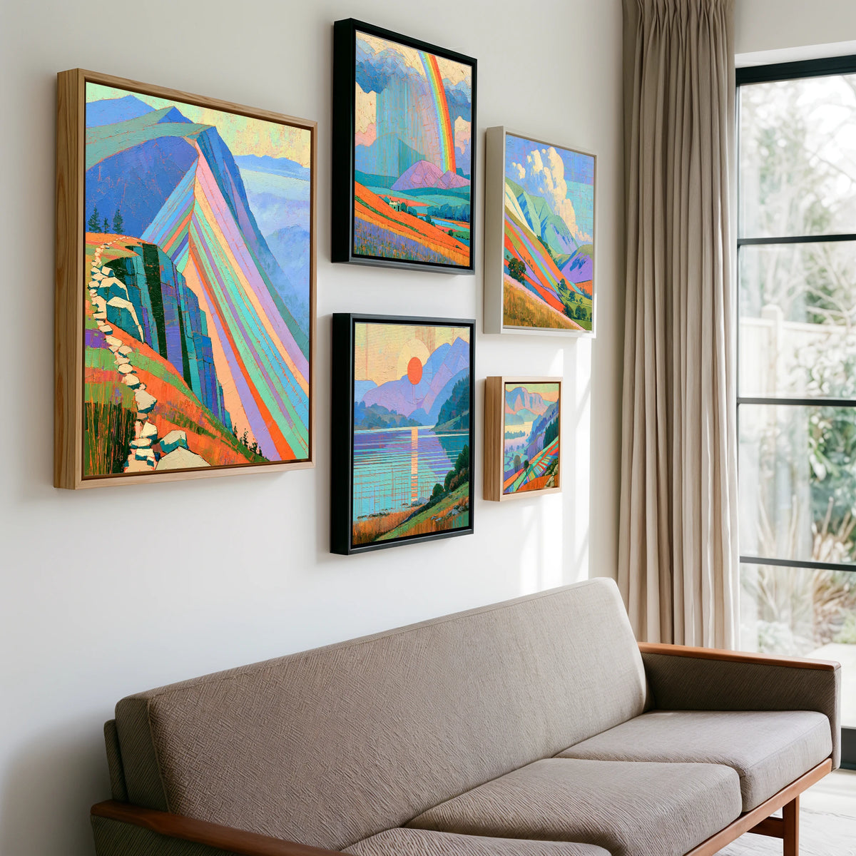 Gallery wall of art by Victor Penrose
