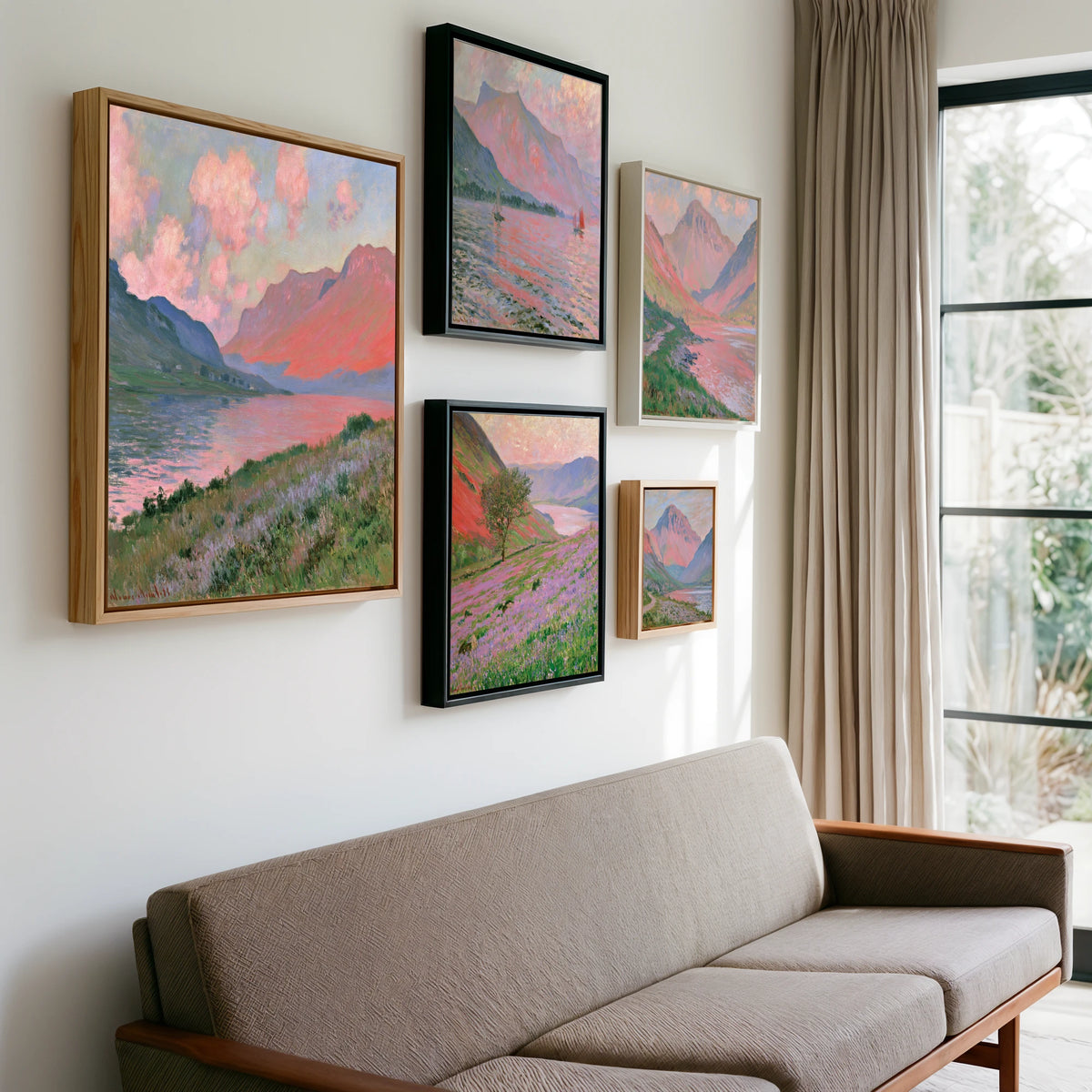 Gallery wall of art by Clara Sterling