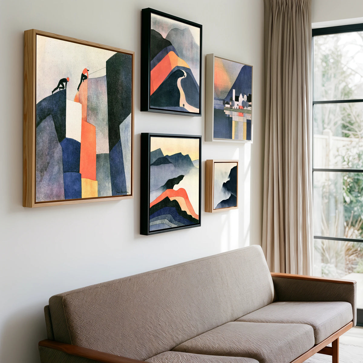 Gallery wall of art by Edwin Locke