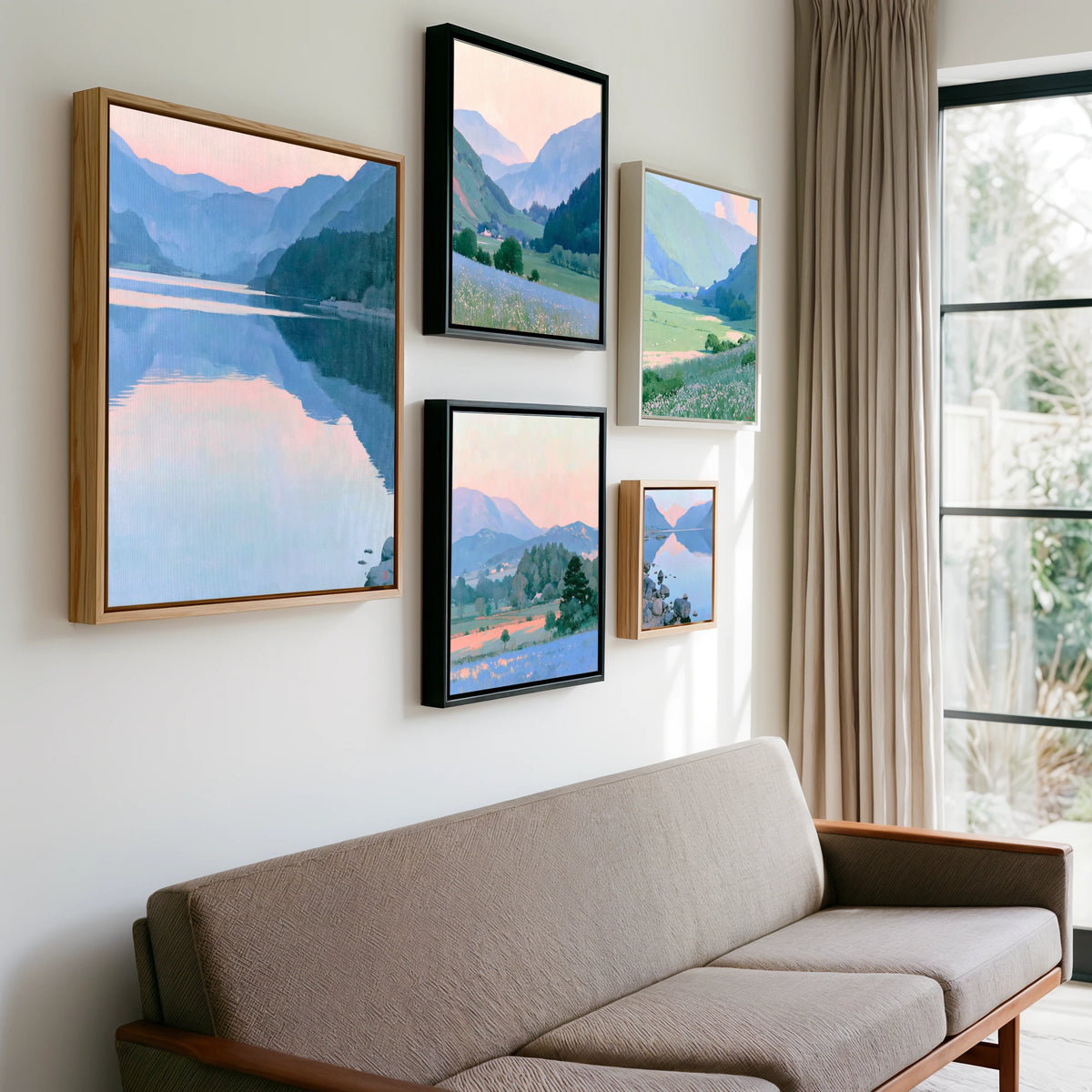 Gallery wall of art by Oliver Trent