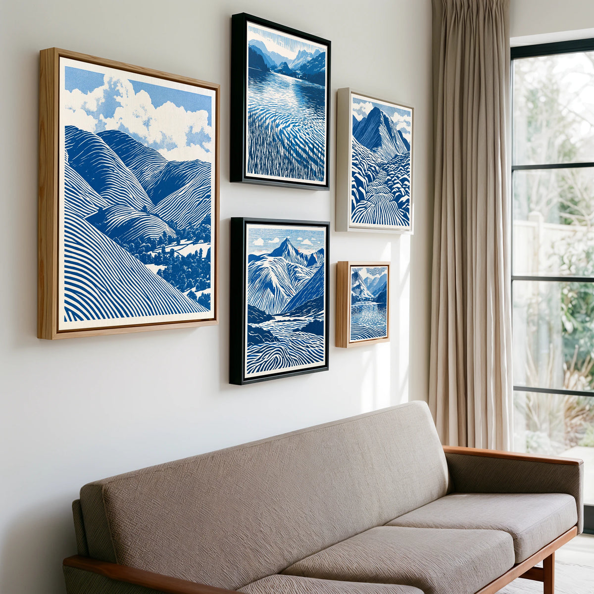 Gallery wall of art by Hugh Lancaster