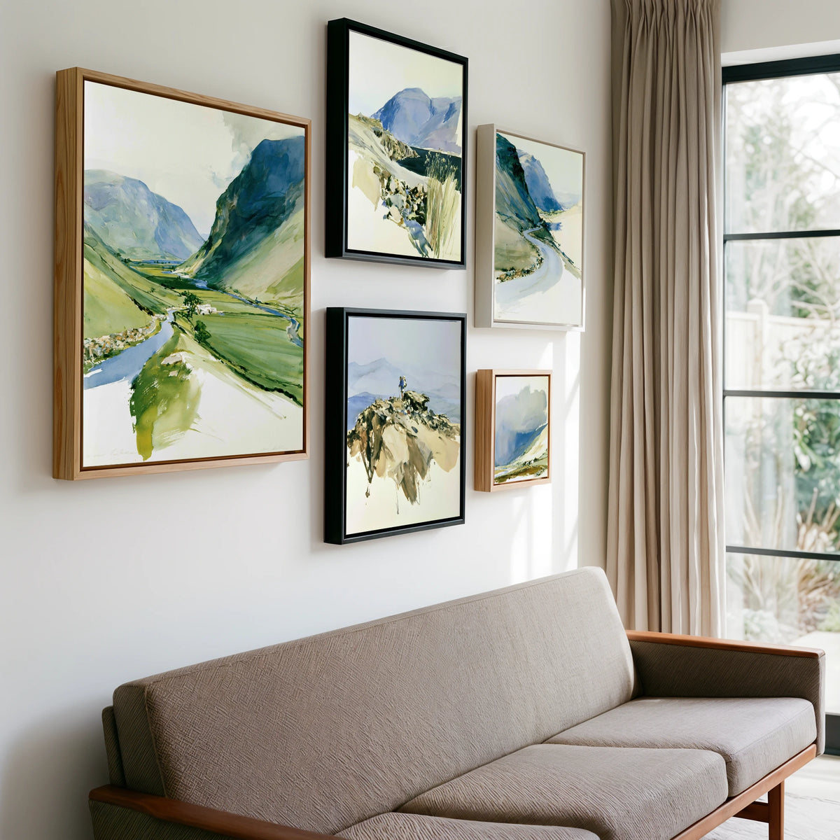 Gallery wall of art by Beatrice Langley