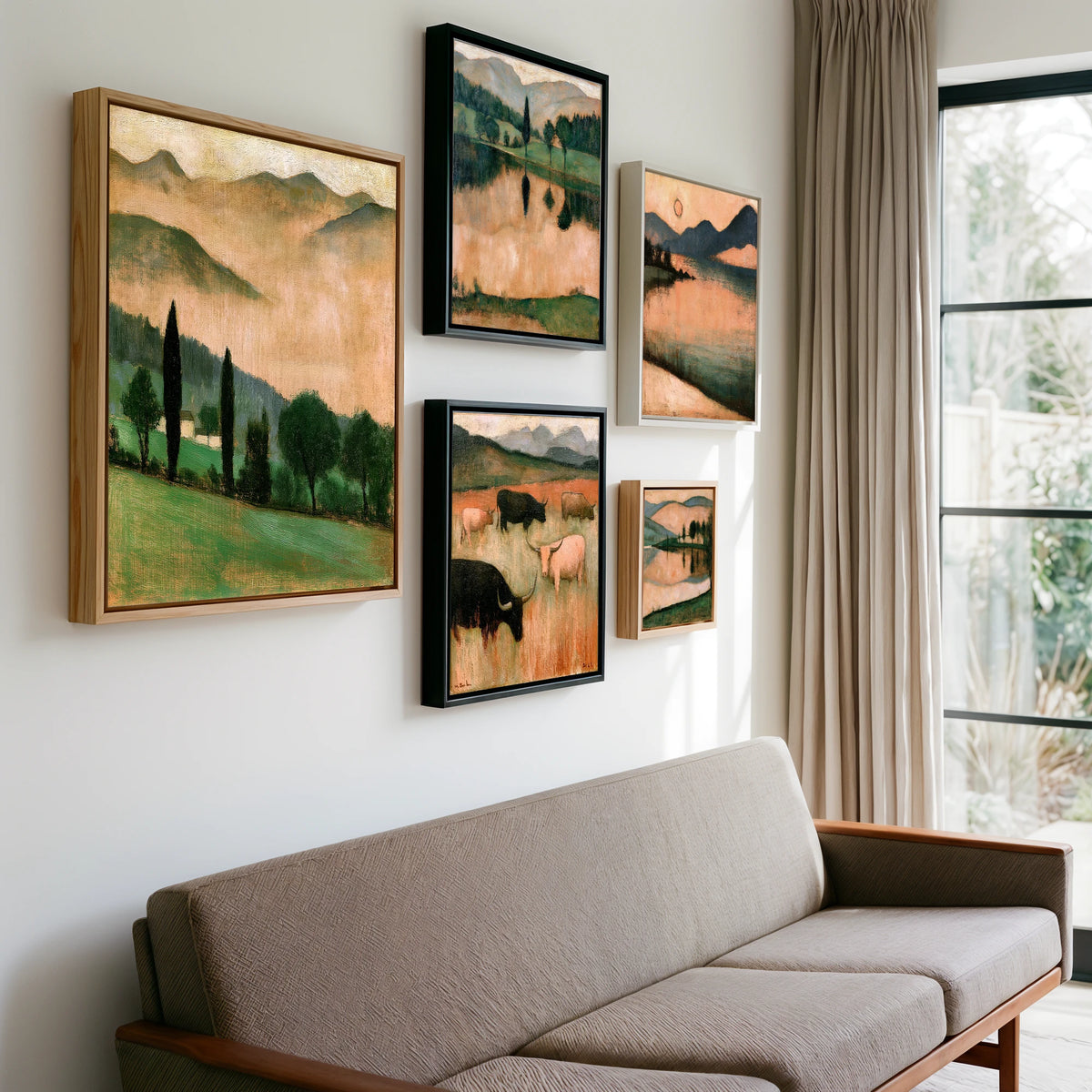Gallery wall of art by Arabella Knight