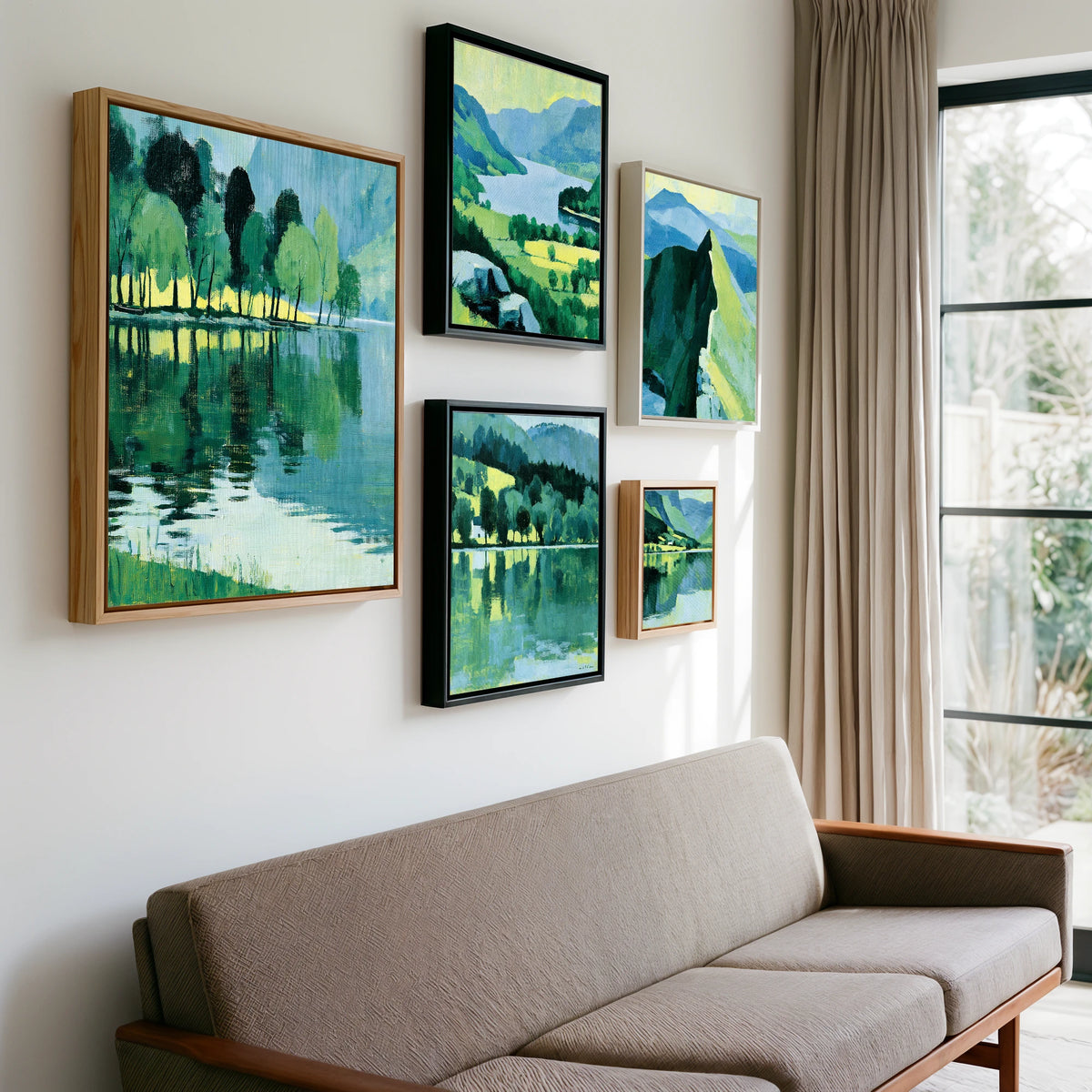 Gallery wall of art by Miles Langdon
