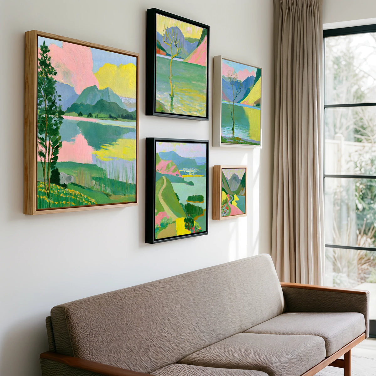 Gallery wall of art by Vivienne Roth