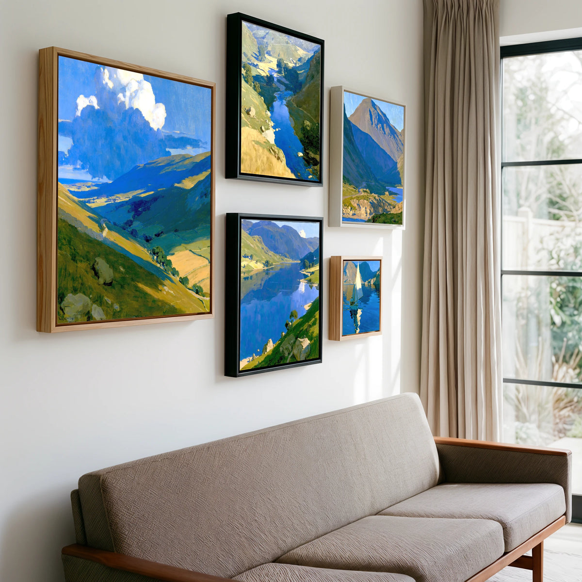 Gallery wall of art by Percival Kent