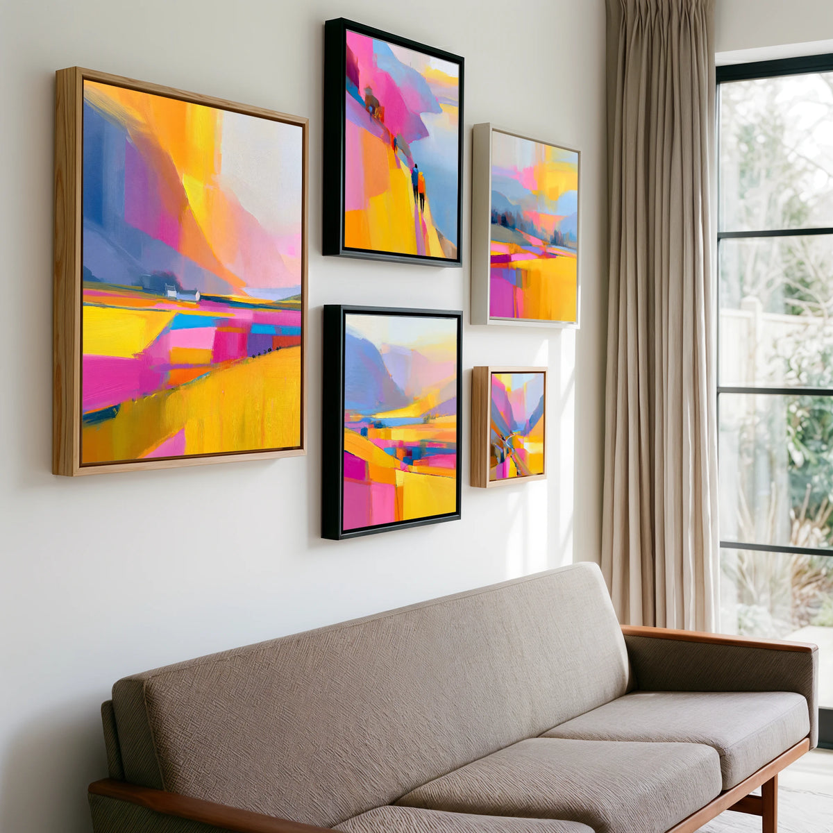 Gallery wall of art by Imogen Tate