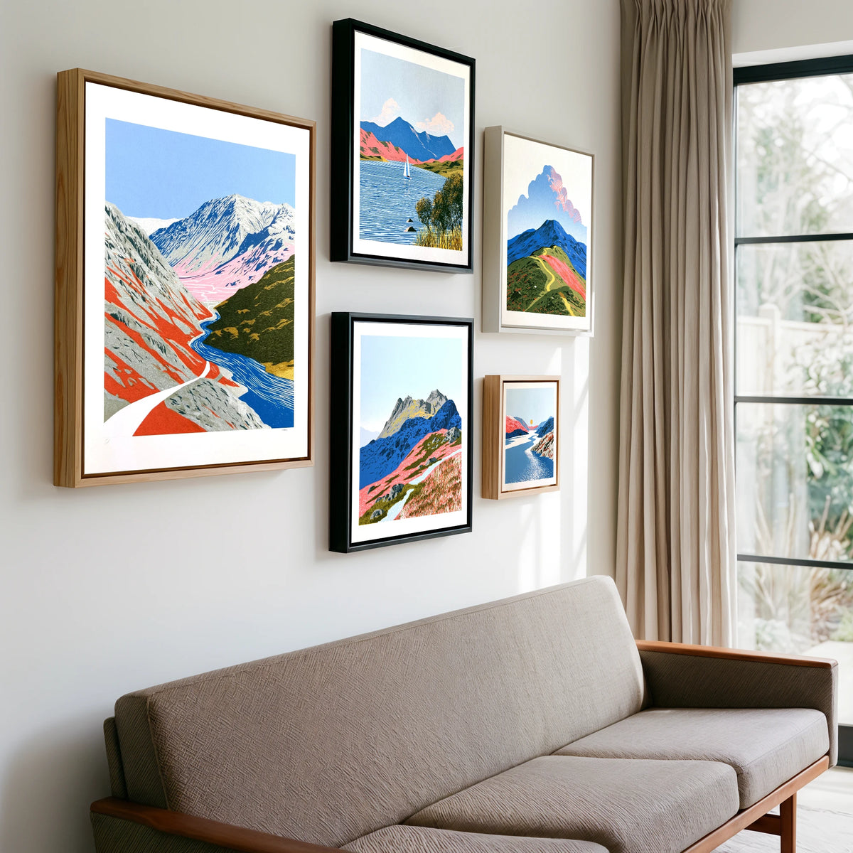 Gallery wall of art by William Parrish