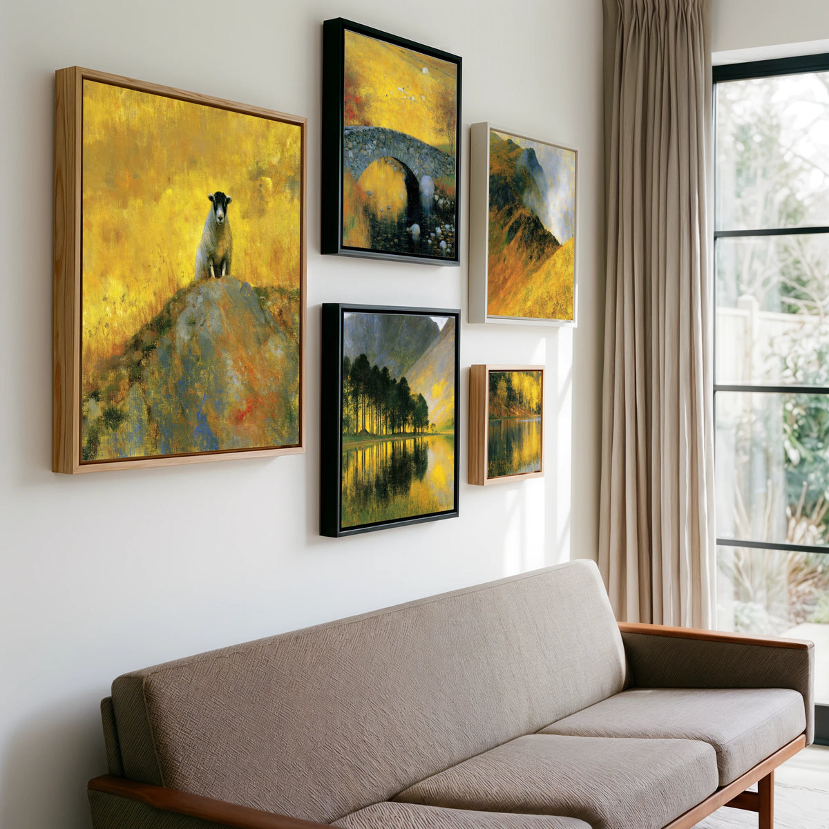 Gallery wall of art by Harrison Blythe