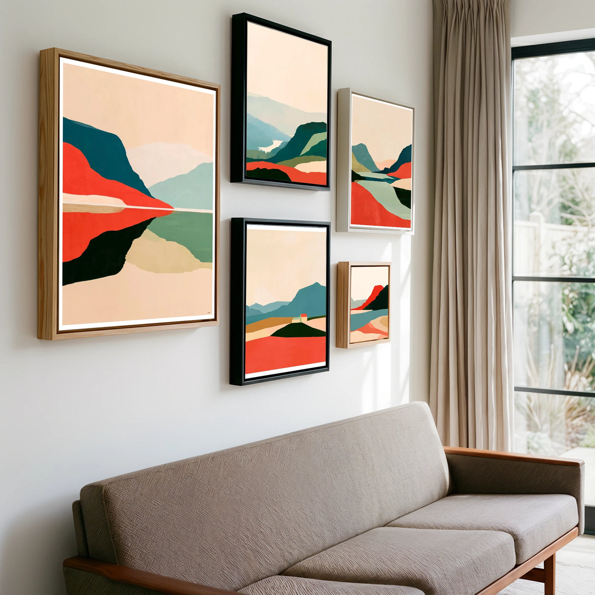 Gallery wall of art by Malcolm Reed