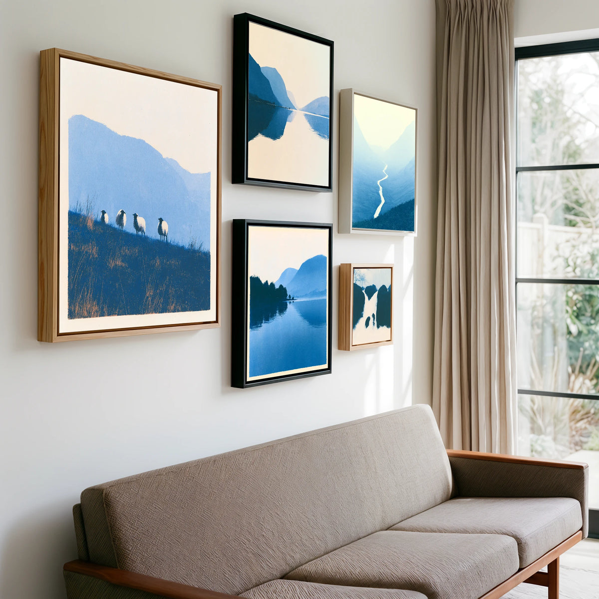 Gallery wall of art by Jasper Flint