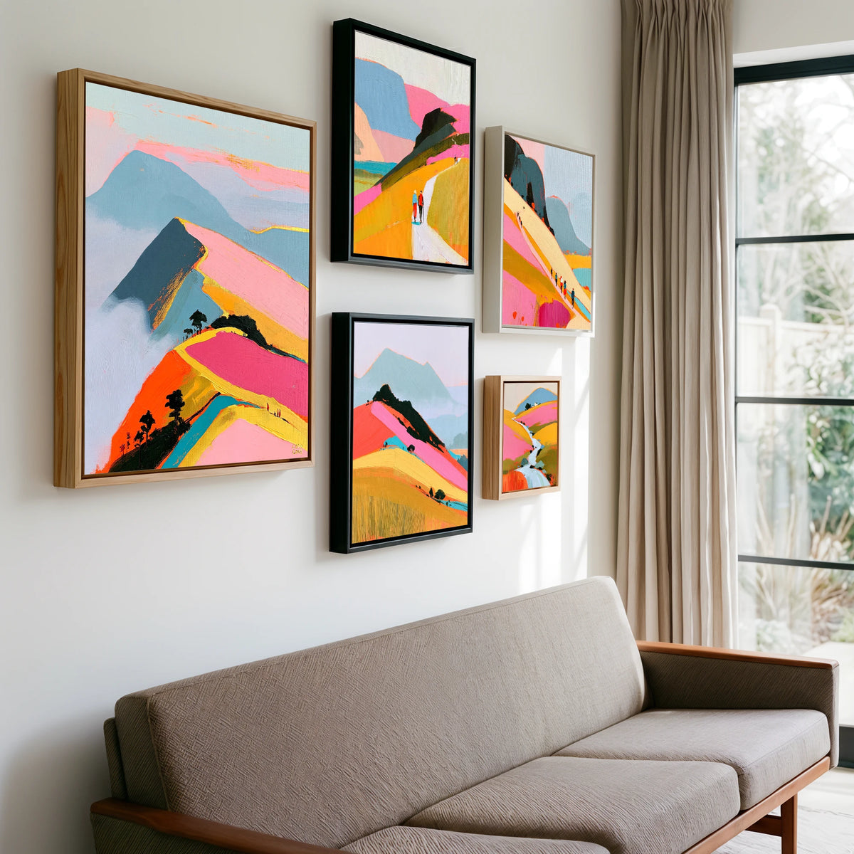 Gallery wall of art by Genevieve Moore