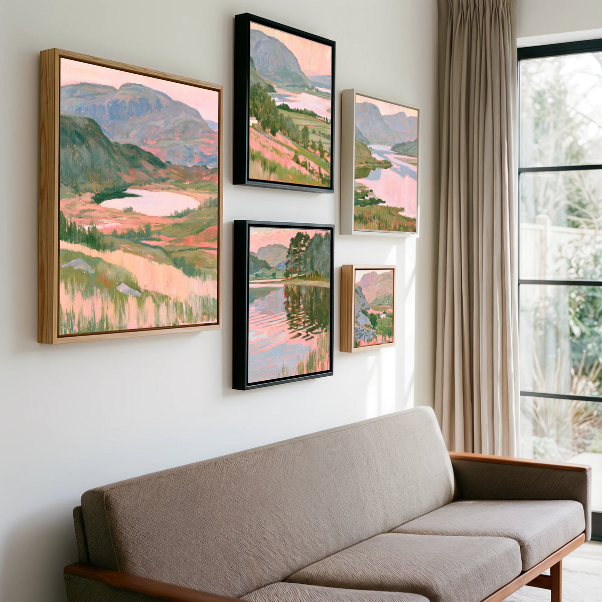 Gallery wall of art by Florence Hadley