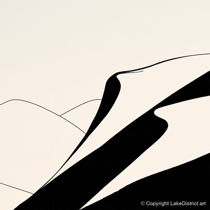 Abstract Evening Shadows on Fells - lake district sky art print and canvas by Felix Chambers A.I