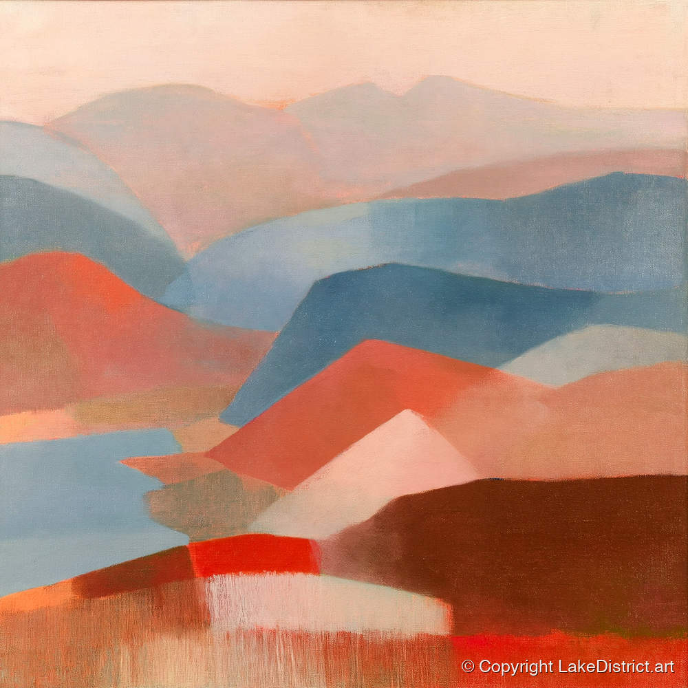 Abstract Fells Summit View - lake district fell art print and canvas by Arthur Pendelton A.I