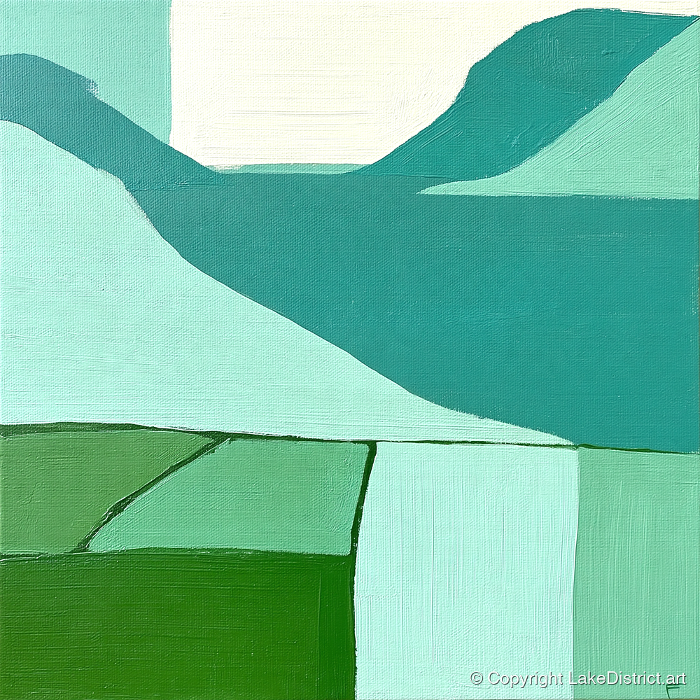 Abstract Scafell Pike Above Wastwater - lake district fell art print and canvas by Sebastian Finch A.I