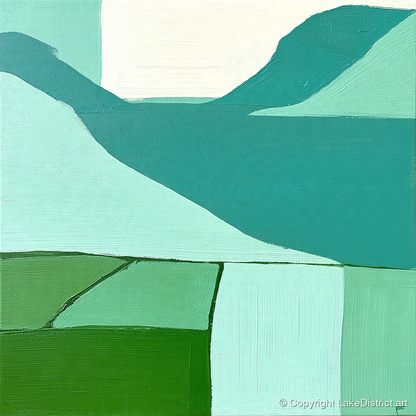 Abstract Scafell Pike Above Wastwater - lake district fell art print and canvas by Sebastian Finch A.I