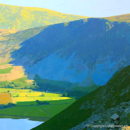 Arthur's Pike Sweeping Ridge Shadow - lake district fell art print and canvas by Daphne Morley A.I