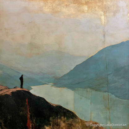 Atmospheric Wasdale From Great Gable - lake district fell art print and canvas by Silas Thorne A.I