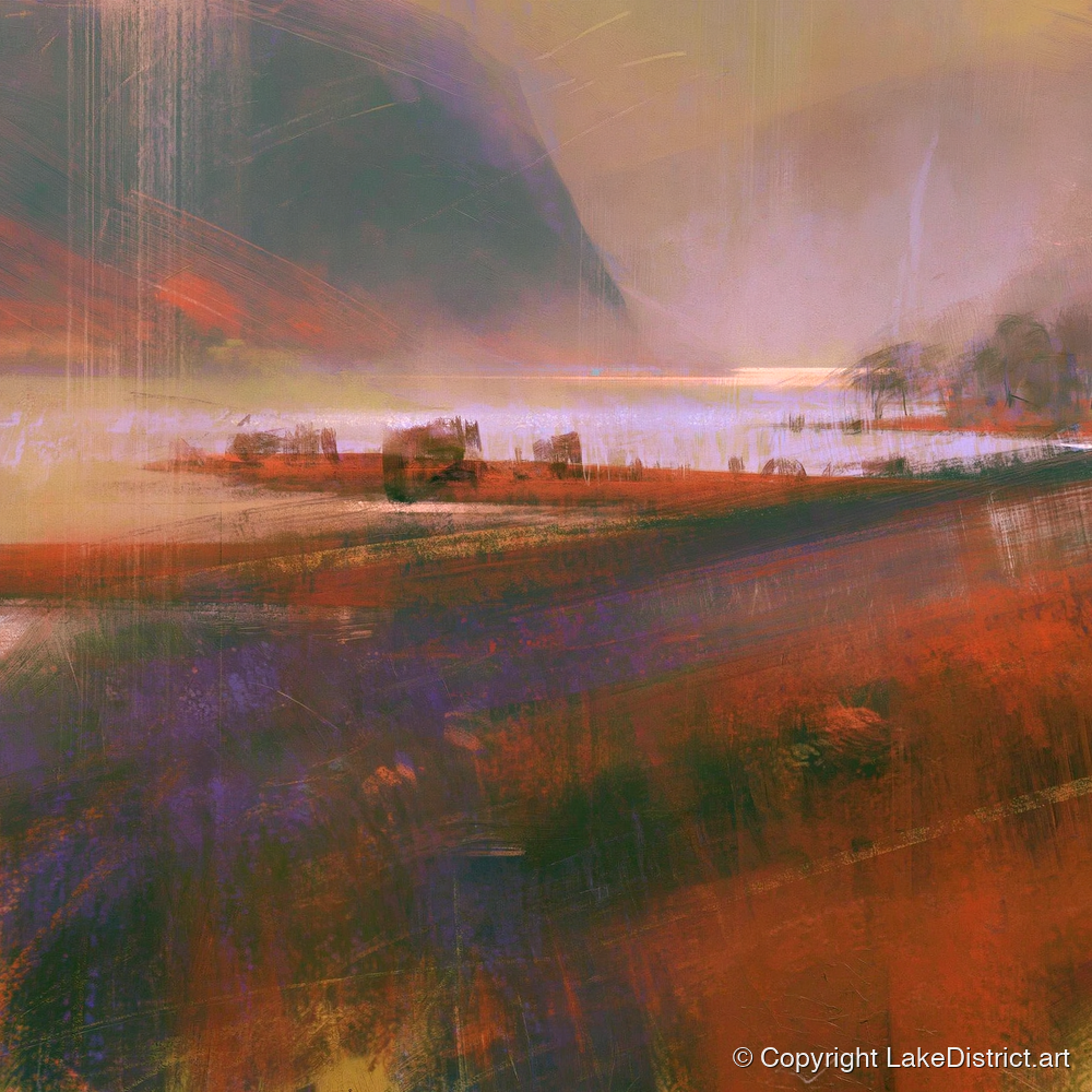 Autumn Light on Ullswater - lake district lake art print and canvas by Rupert Kingsley A.I