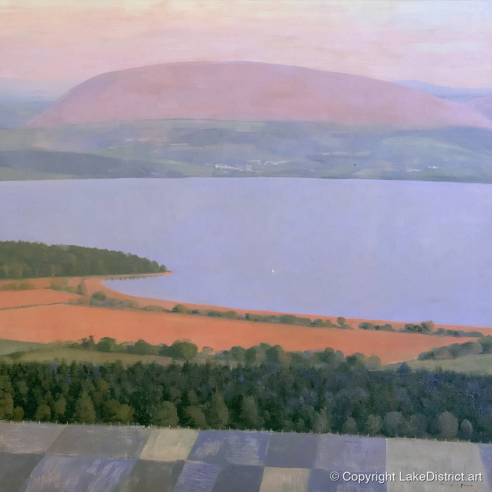 Bassenthwaite Lake in Pastel Light - lake district lake art print and canvas by Alistair Thorne A.I